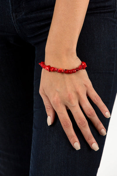 Coral Bracelet with Sterling Silver Clasp