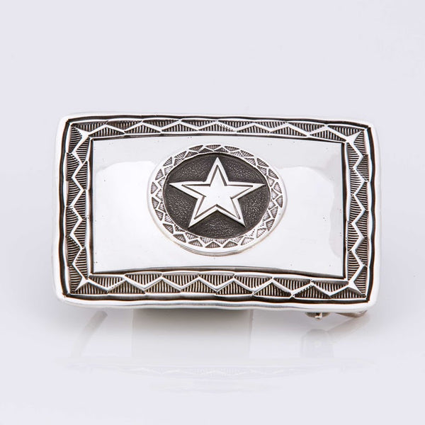 Texas Lone Star Sterling Silver Trophy Buckle