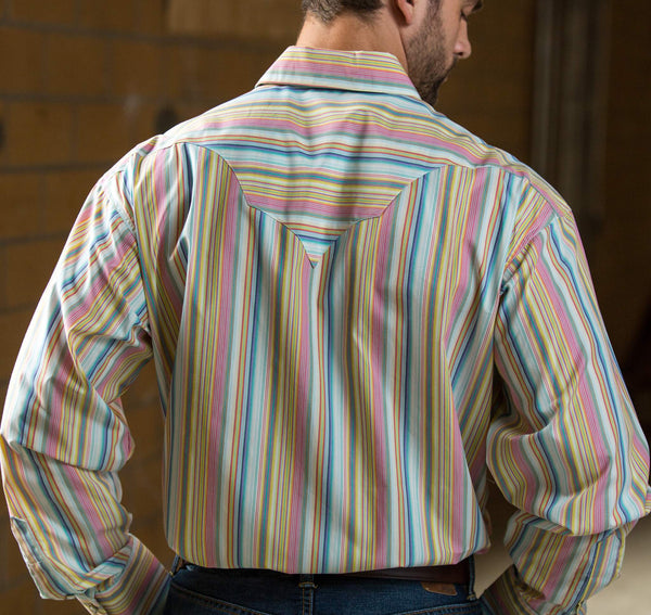 Colorful Stripe Snap Shirt