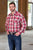 Red and White Cotton Plaid Western Shirt