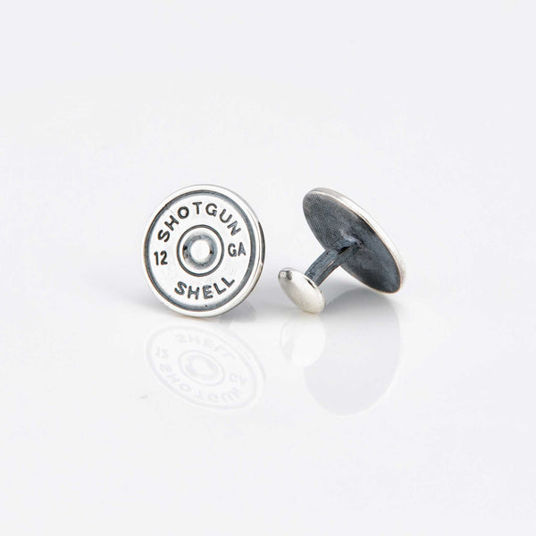 12-Gauge Shell Sterling Silver Cufflinks
