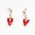 Sterling Silver Star Earrings with Coral Dangles